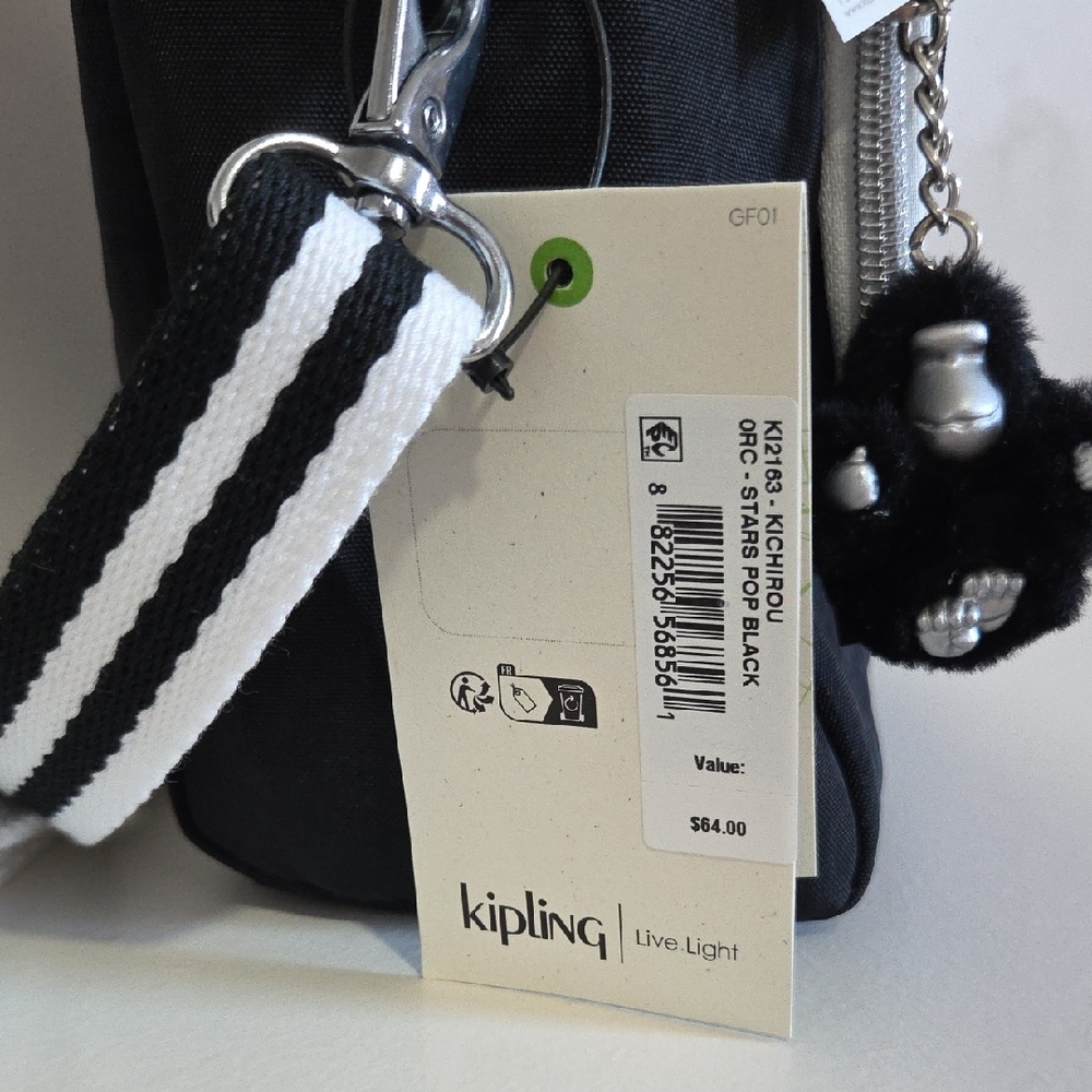 Kipling Kichirou Insulated Lunch Bag Polyamide EVA KI2163 Stars Pop Black NWT - Picture 8 of 8